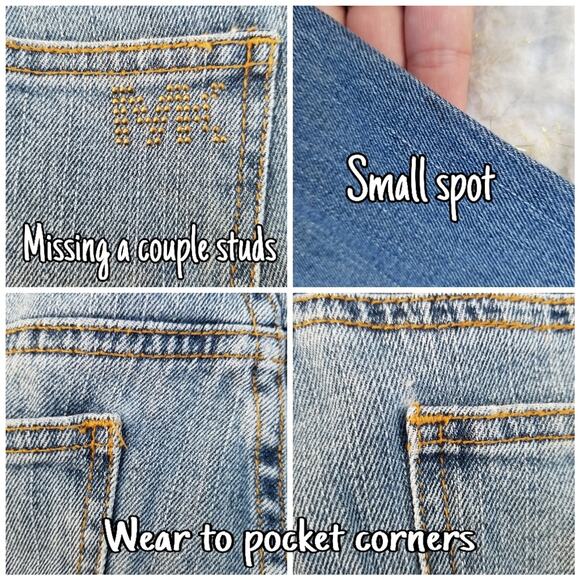 Studded Bootcut Jeans MK Michael Kors Size 2 Stretch Denim Embellished Pockets - Picture 6 of 11